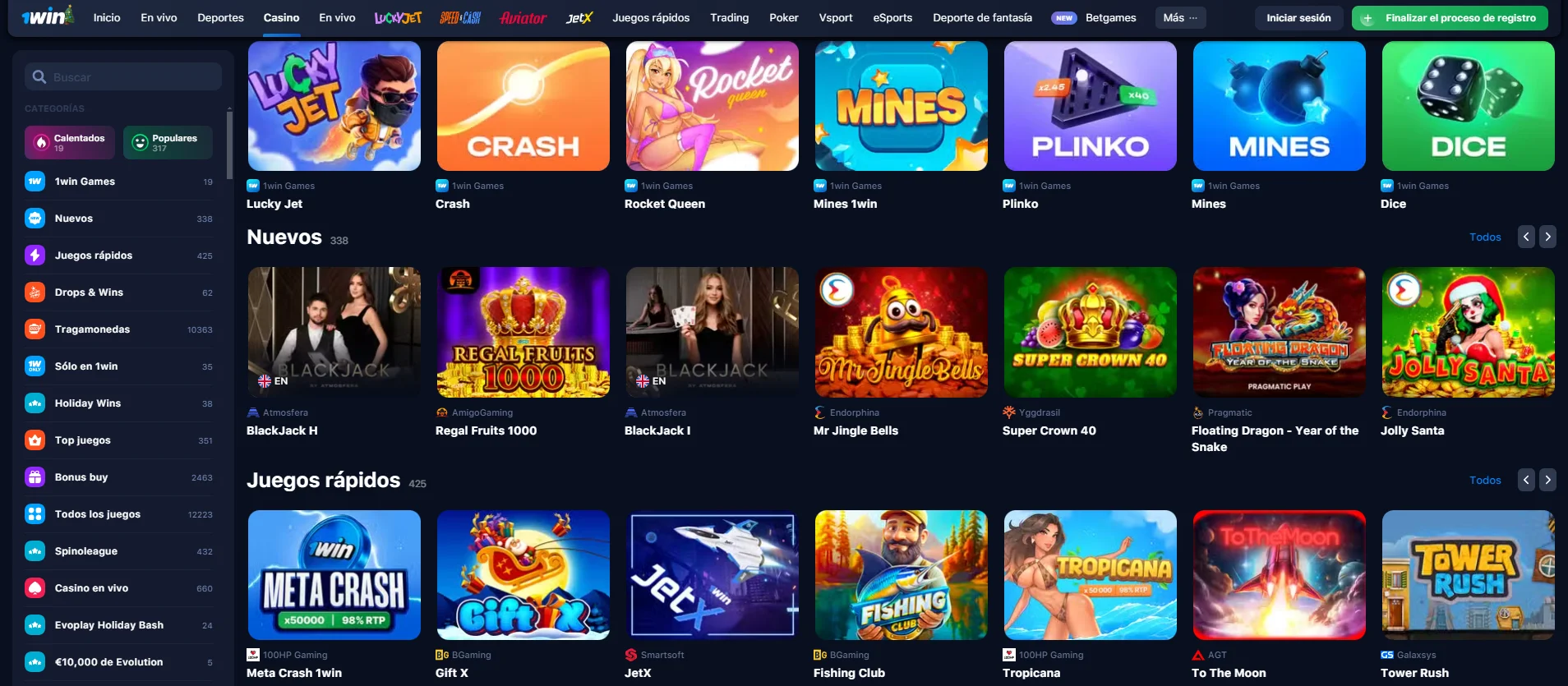 Códigos 1Win slots